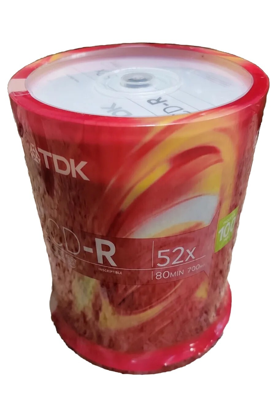 TDK CD-R 100-Pack 52x  80min  700mb NEW 