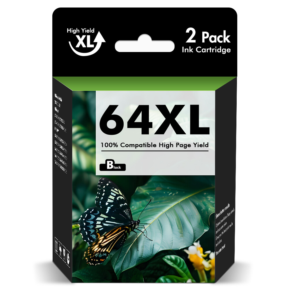 64XL XXL Black Color Ink Cartridge for HP 64 XL Envy 7155 7158 7855 7858 Printer