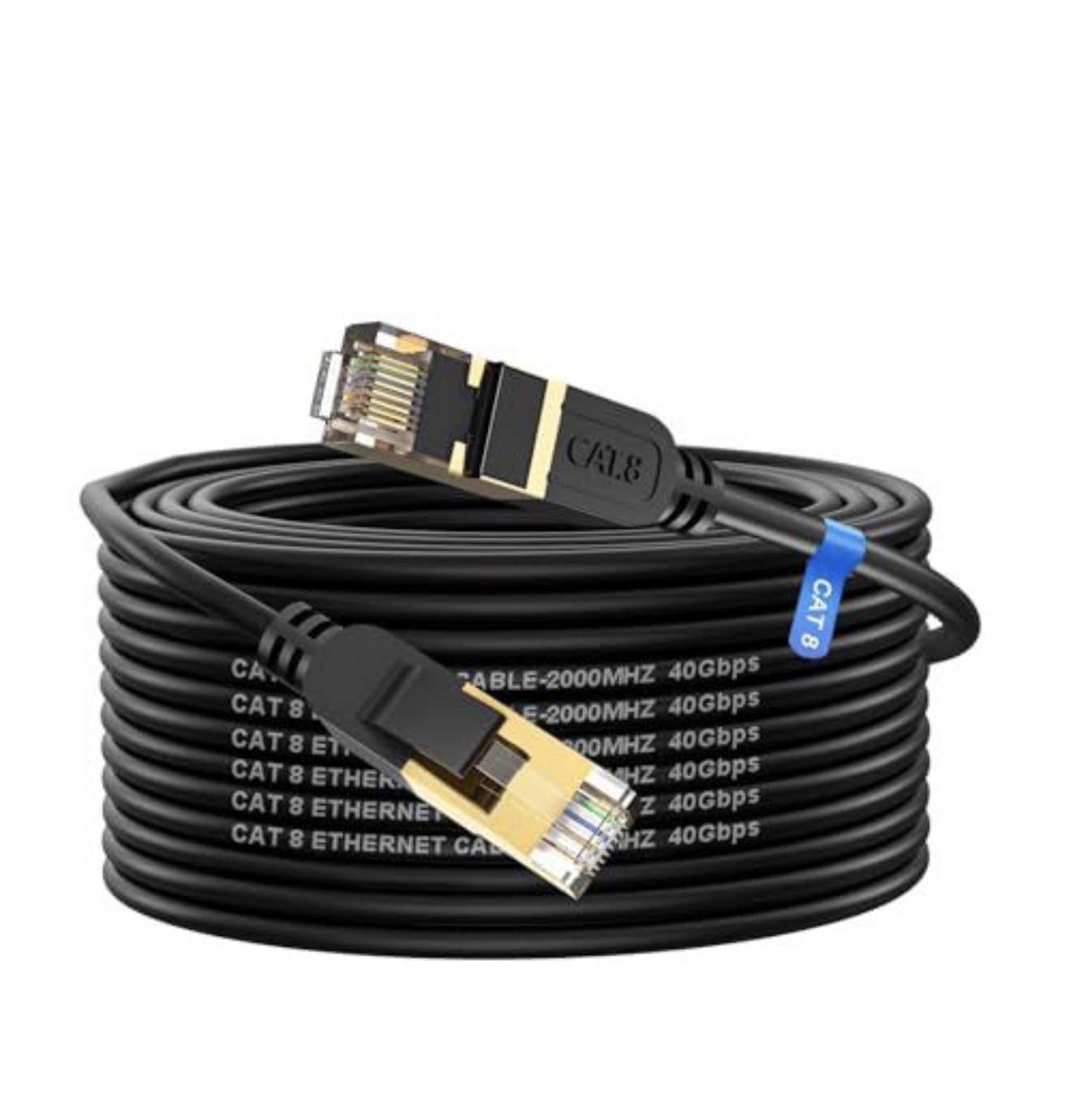 Ethernet Cable 75FT Cat8 High Speed Heavy Duty 40Gbps 2000MHz Outdoor Indoor