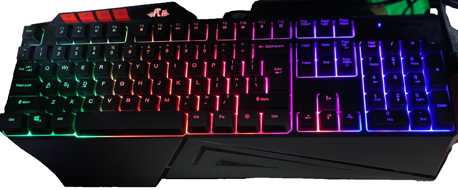 Rii RK202 RGB Wired Gaming Keyboard USB 7 Color LED Backlit New Open Box
