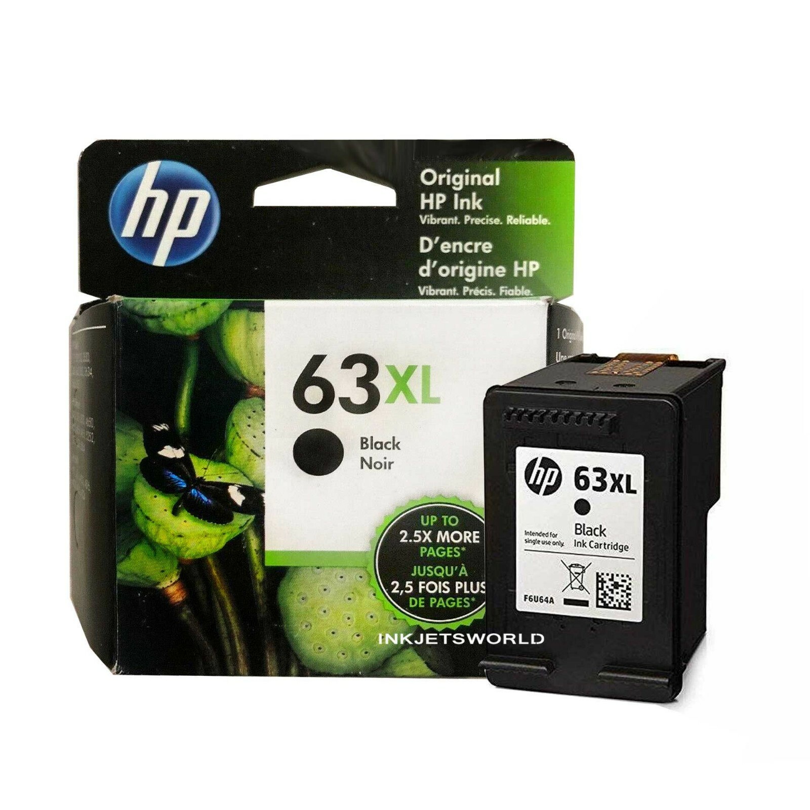 HP 63XL Black Genuine Ink Cartridge 63 XL HP Retail Box