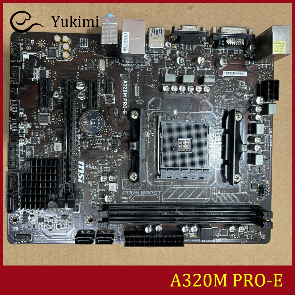 FOR MSI A320M PRO-E DDR3*2 32GB AM4 AMD VGA DVI-D m-ATX Ｍotherboard Test OK