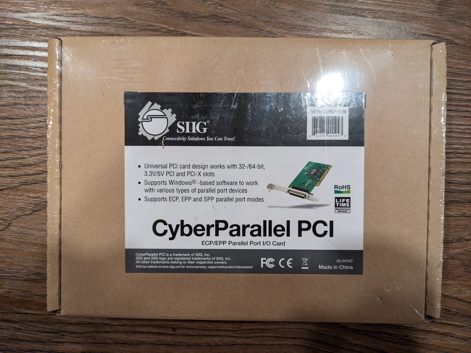 SIIG CyberParallel PCI ECP/EPP Parallel Port I/O Card JJ-P00112-S6