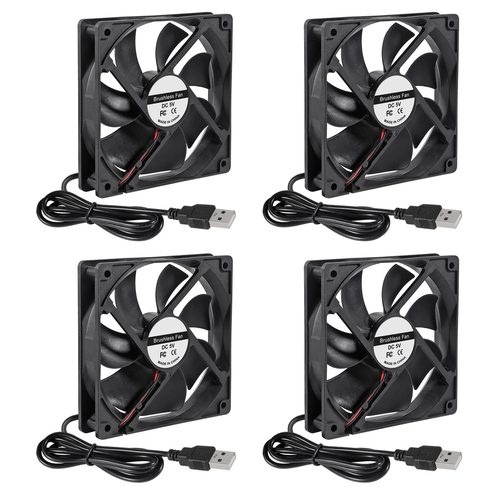 ACEIRMC 4pcs 120mm USB Brushless Cooling Fan 120mm x 25mm DC 5V Quiet Cooling Fa