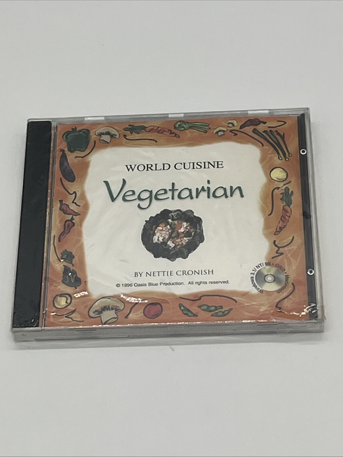 WORLD CUISINE VEGETARIAN SEALED CD-ROM NETTIE CRONISH 1996 IBM PC & MACINTOSH