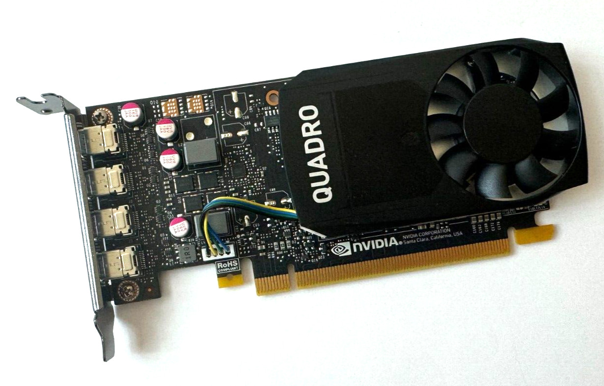 NVIDIA Quadro P1000 4GB GDDR5 4 Mini DP Low Profile Graphics Card