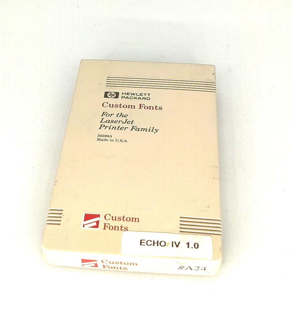 VINTAGE 1991 HEWLETT PACKARD CUSTOM FONTS CARTRIDGE 36596 ECHO IV 1.0 RM2-BIN49