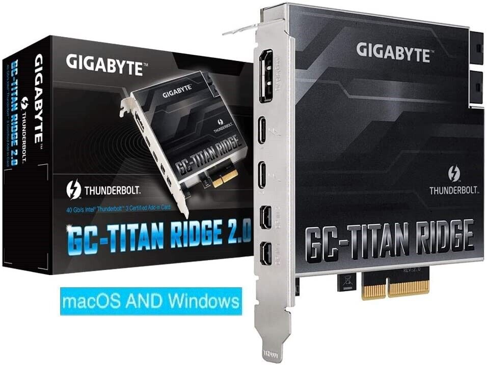 Gigabyte GC-Titan Ridge 2.0 Thunderbolt 3 USB-C flashed Mac Pro 5,1 BootScreen