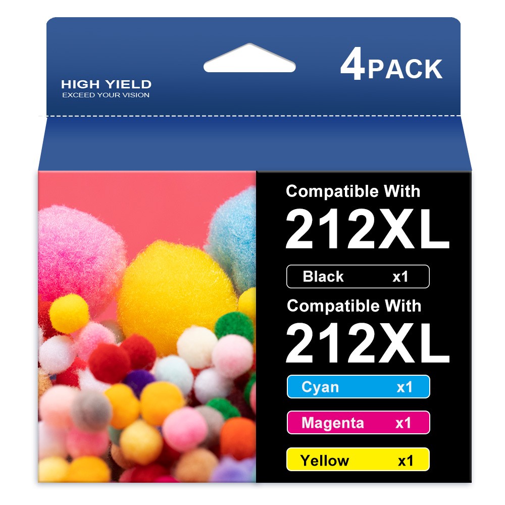 4x 212XL Ink replacement for Epson 212XL Workforce XP-4100 XP-4105 Printers