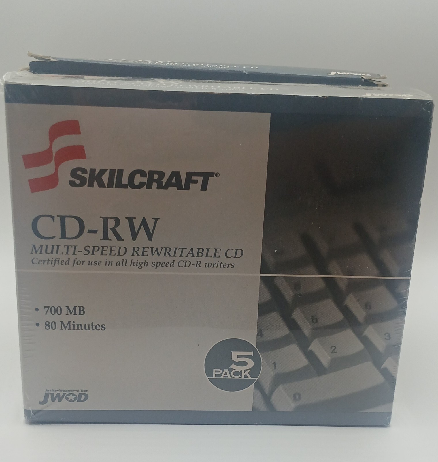 5-pack of Skilcraft CD-RW (Compact Disc-Rewritable) discs.