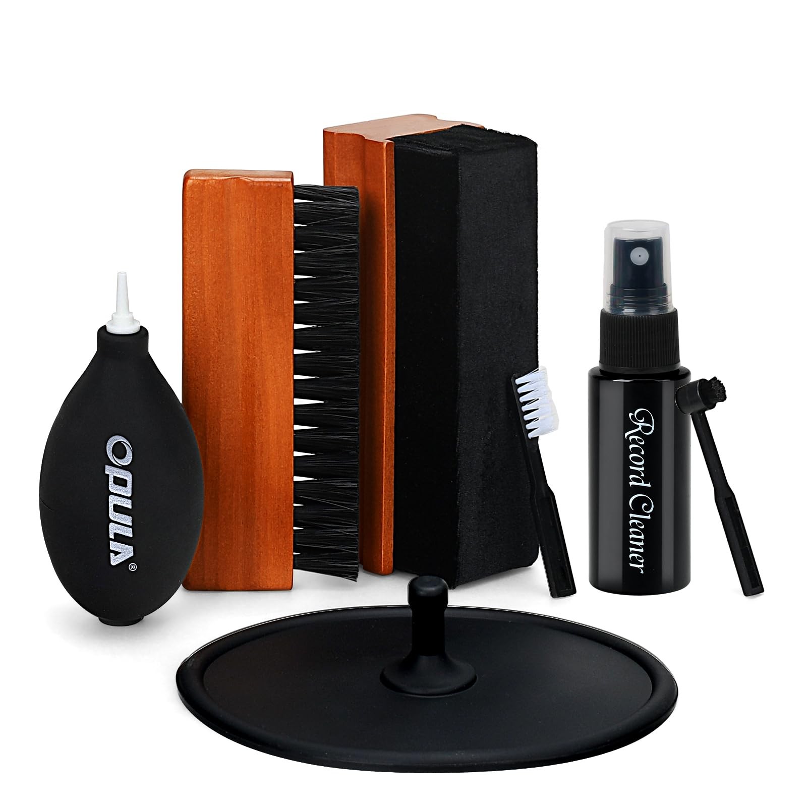 OPULA 7-in-1 Vinyl Record Cleaning Kit Complete - 7PCS, black