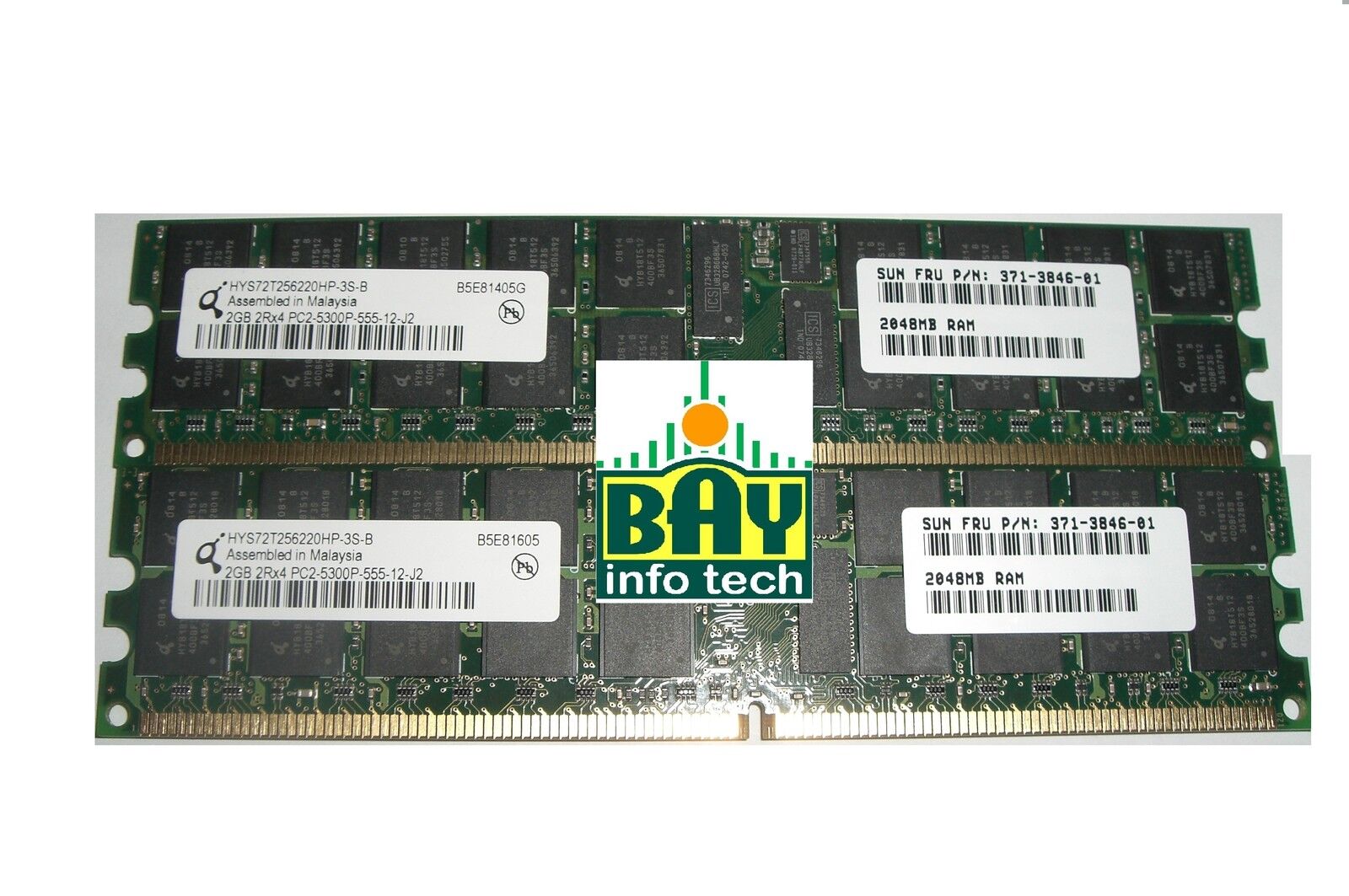 X6321A 2:371-3846 4GB (2x2GB) Memory Original Sun Fire X4140 X4240 X4440 X4540