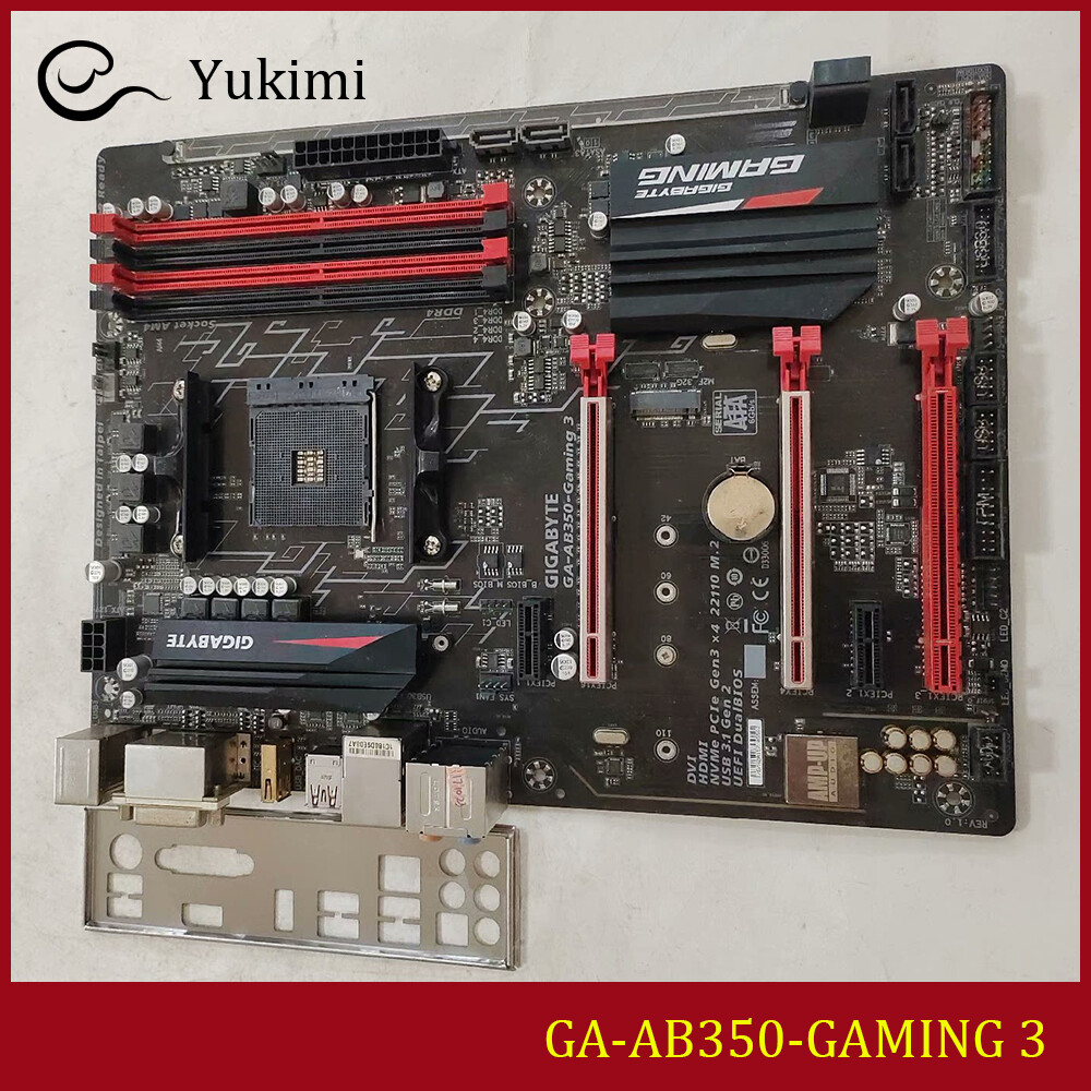 FOR GIGABYTE GA-AB350-GAMING 3 DDR4*4 64GB AMD AM4 HDMI DVI Motherboard Test OK