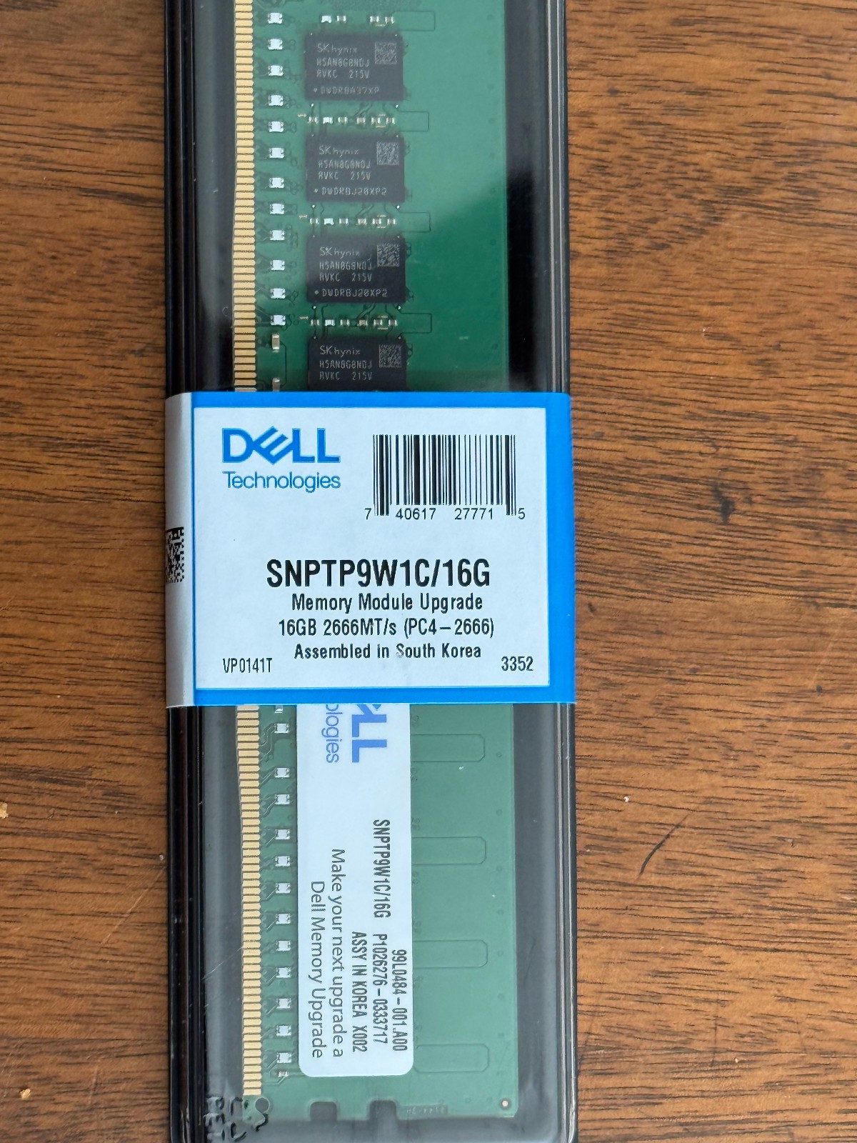 Dell 16GB DDR4-2666 DIMM PC4-2666 SNPTP9W1C/16G 288-Pin Memory Module NEW SEALED