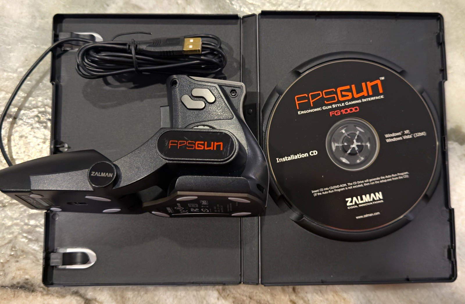 Zalman FPSGun FG1000 USB Gaming Mouse Rare Retro PC FPS Controller w/ CD