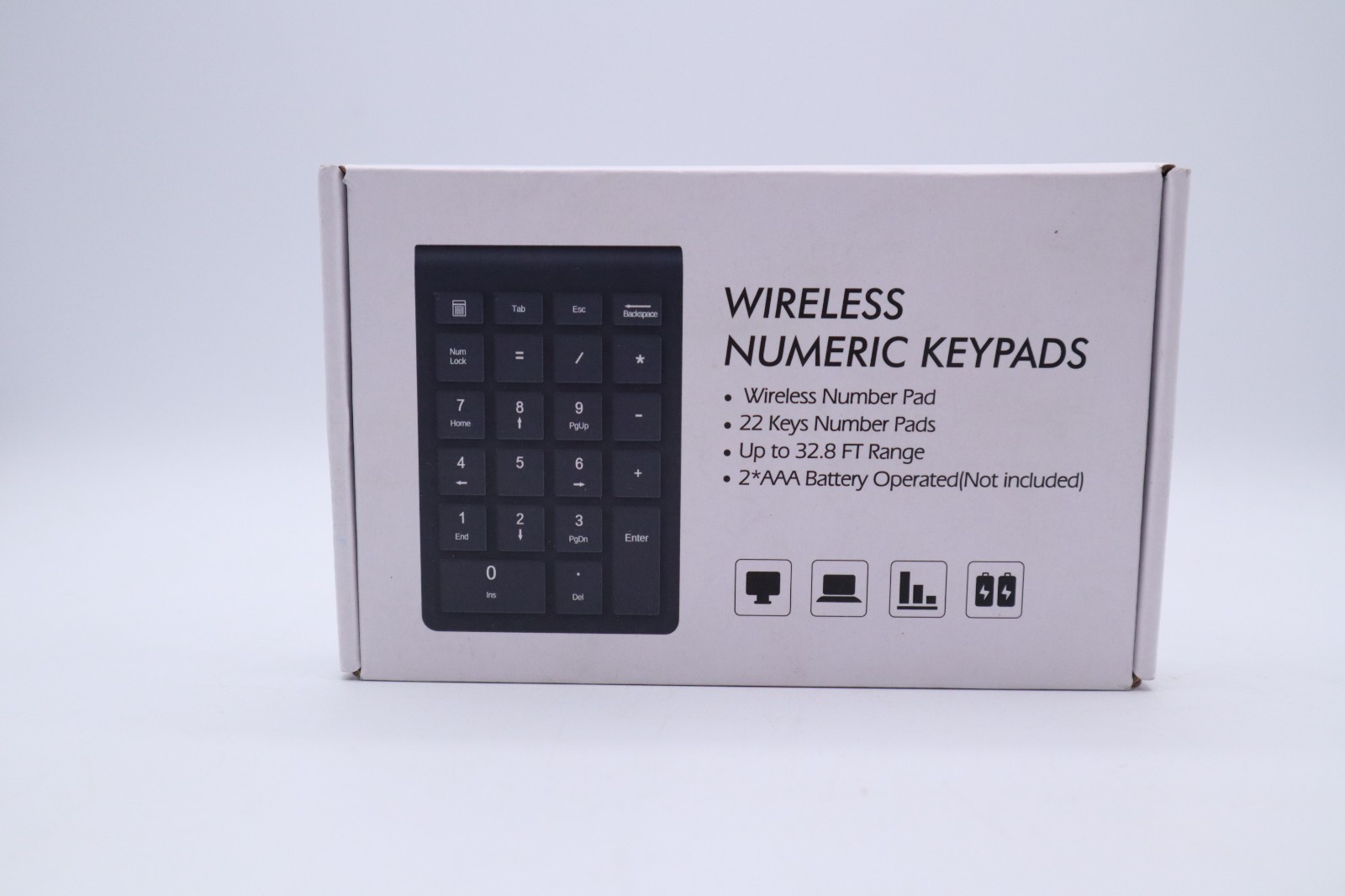 Foloda Wireless Number Pads Numeric Keypad Numpad 22 Keys Portable 2.4 GHz NEW