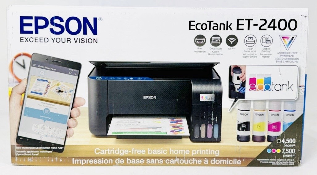 Epson EcoTank ET-2400 Wireless Color All-in-One Supertank Printer - New Sealed