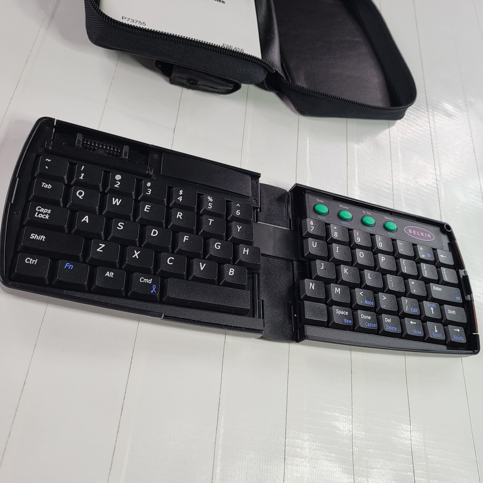 Retro Belkin Wireless Foldable Keyboard f8e464 Pda Ir Infrared Palm Os With Case