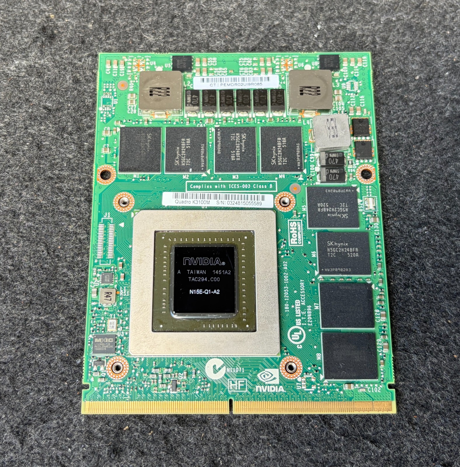 NVIDIA QUADRO K3100M 4GB GRAPHICS VIDEO CARD 728557-001