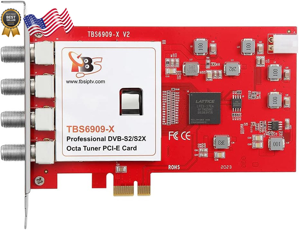 Tuner PCI Express Digital Satellite TV Card for Live TV 6909X DVB-S/ S2/ S2X 8