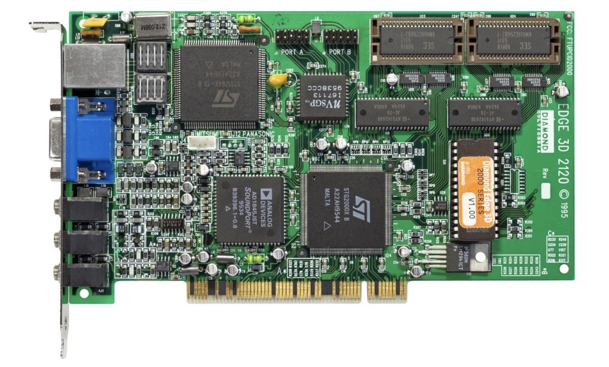 NVIDIA’s First Graphics Card – Diamond Edge 3D 2120 (NV1) PCI 2MB – Rare