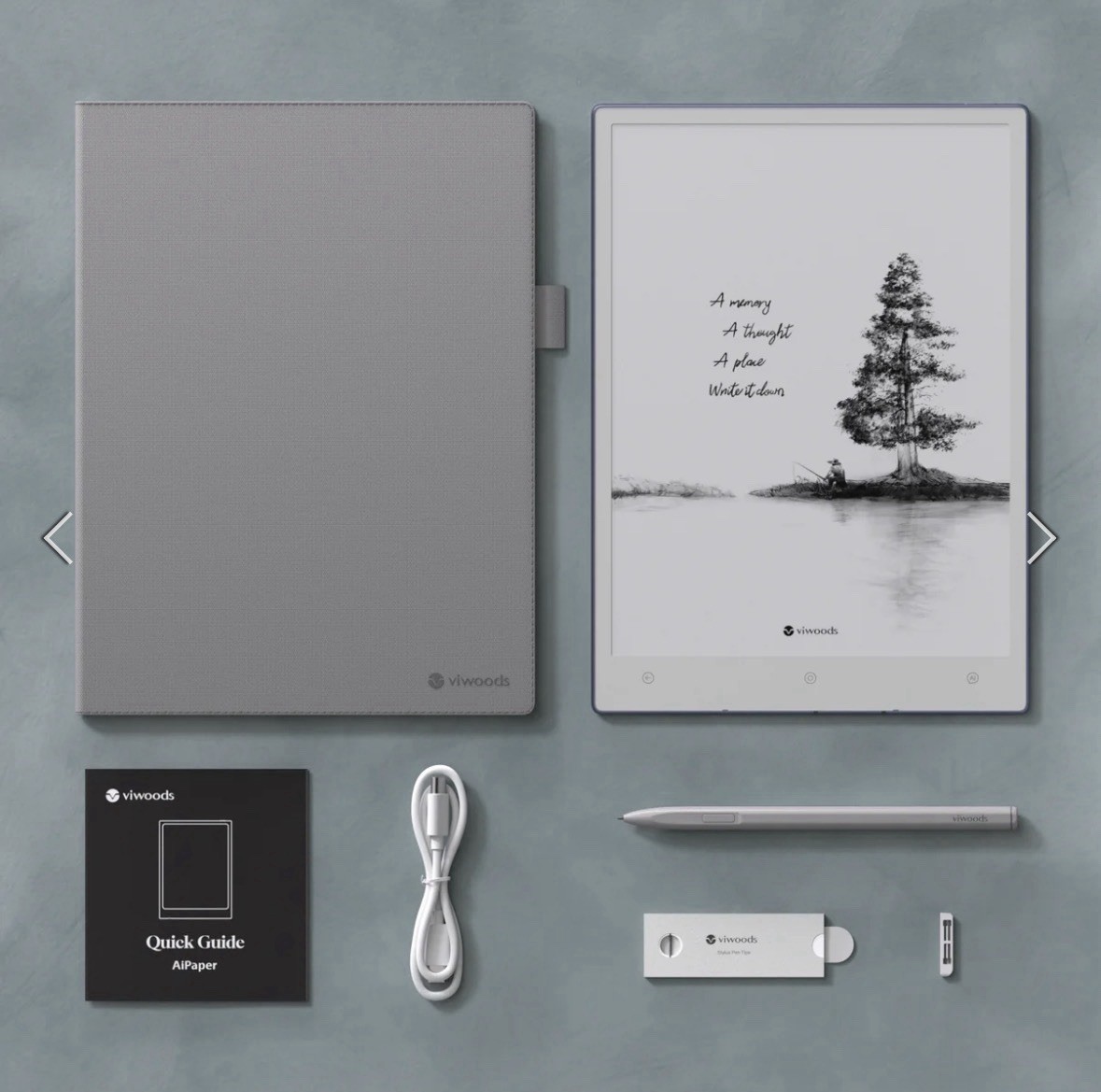viwoods AiPaper Touchscreen Electronic Paper Tablet Gray USB-C