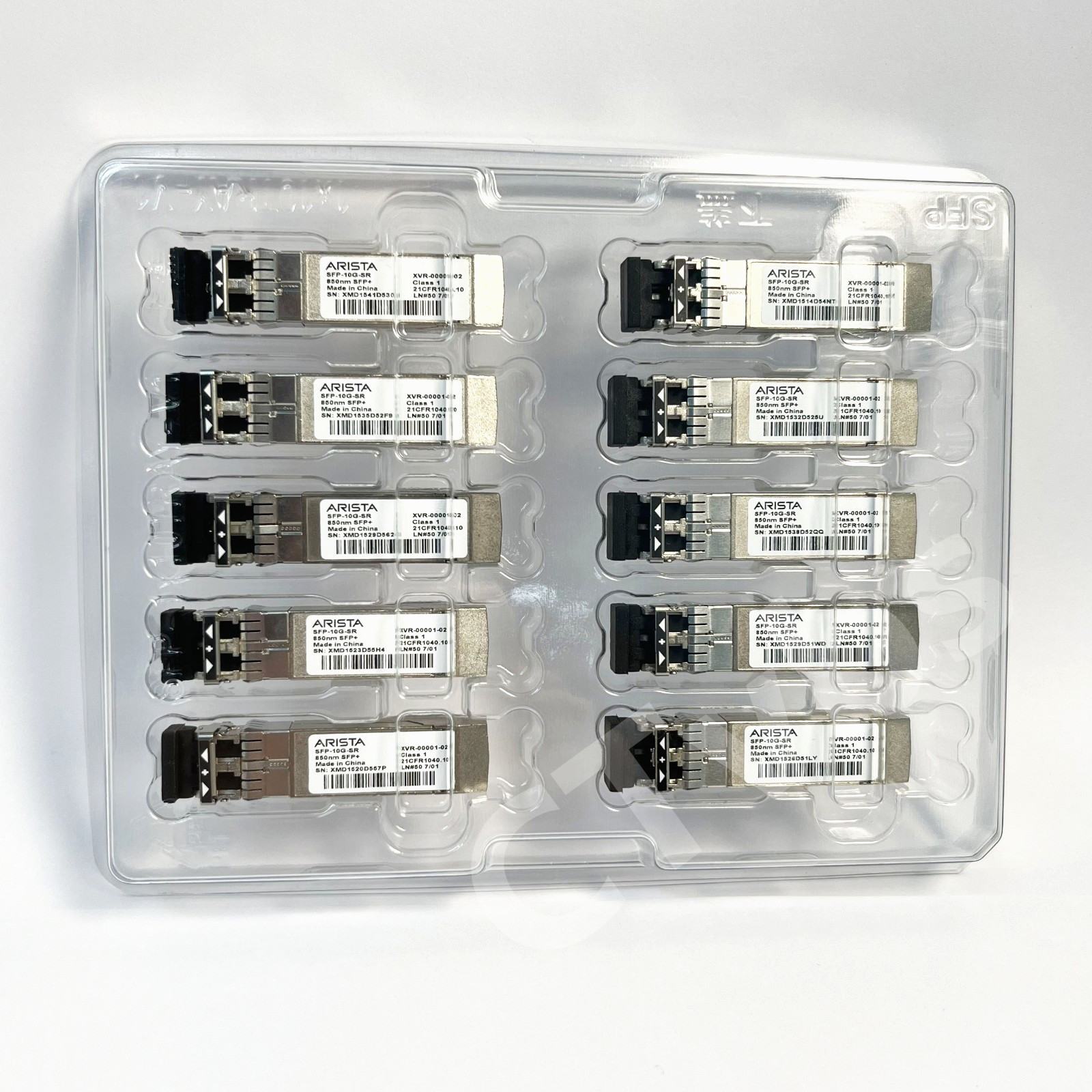 Lot of 10 ARISTA SFP-10G-SR 10GBASE-SR SFP LC Connector Optic Transceiver Module