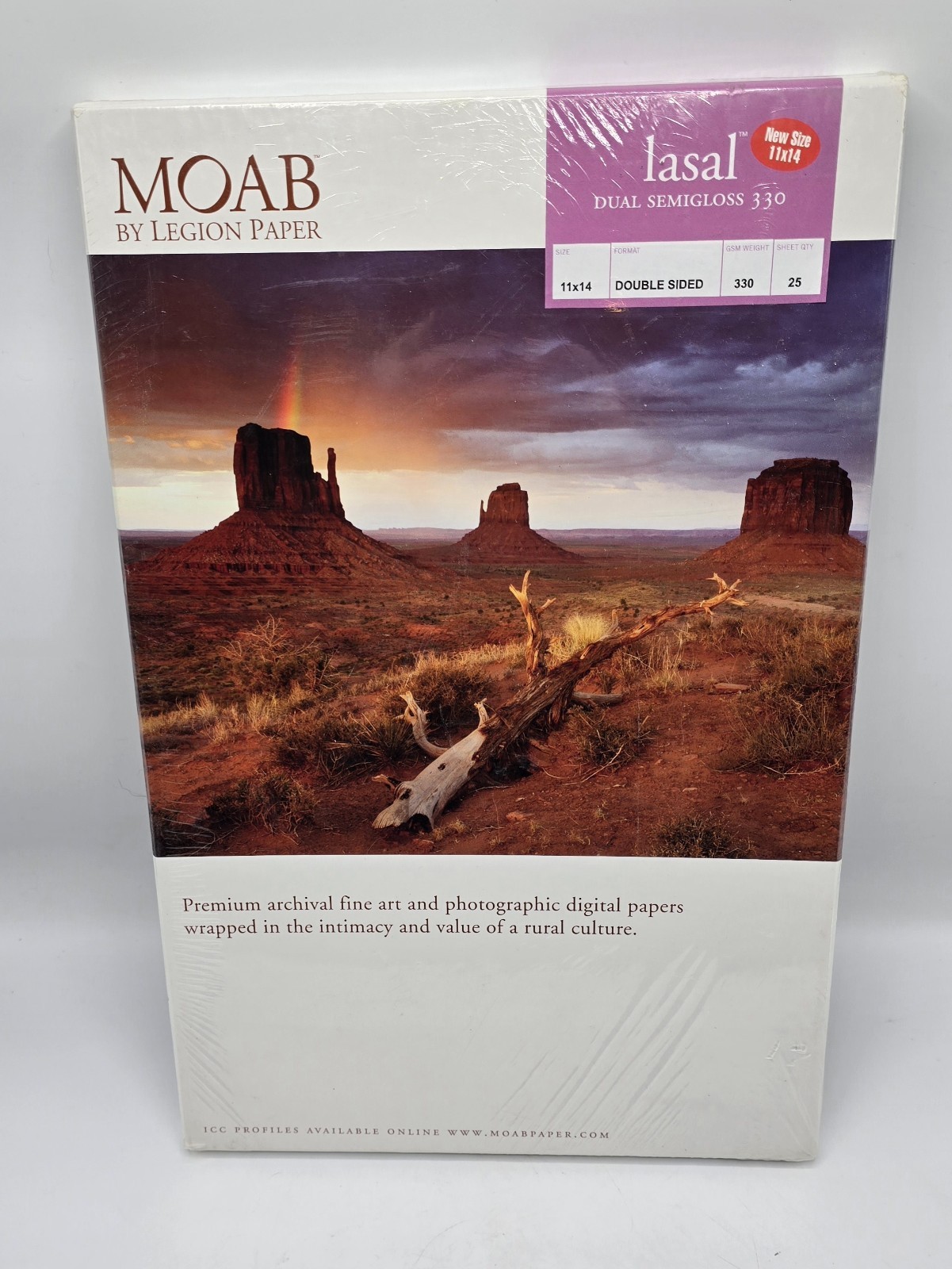 MOAB by Legion Paper Lasal Photo Dual Semigloss 330 11x14-25 Sheets-NEW SEALED