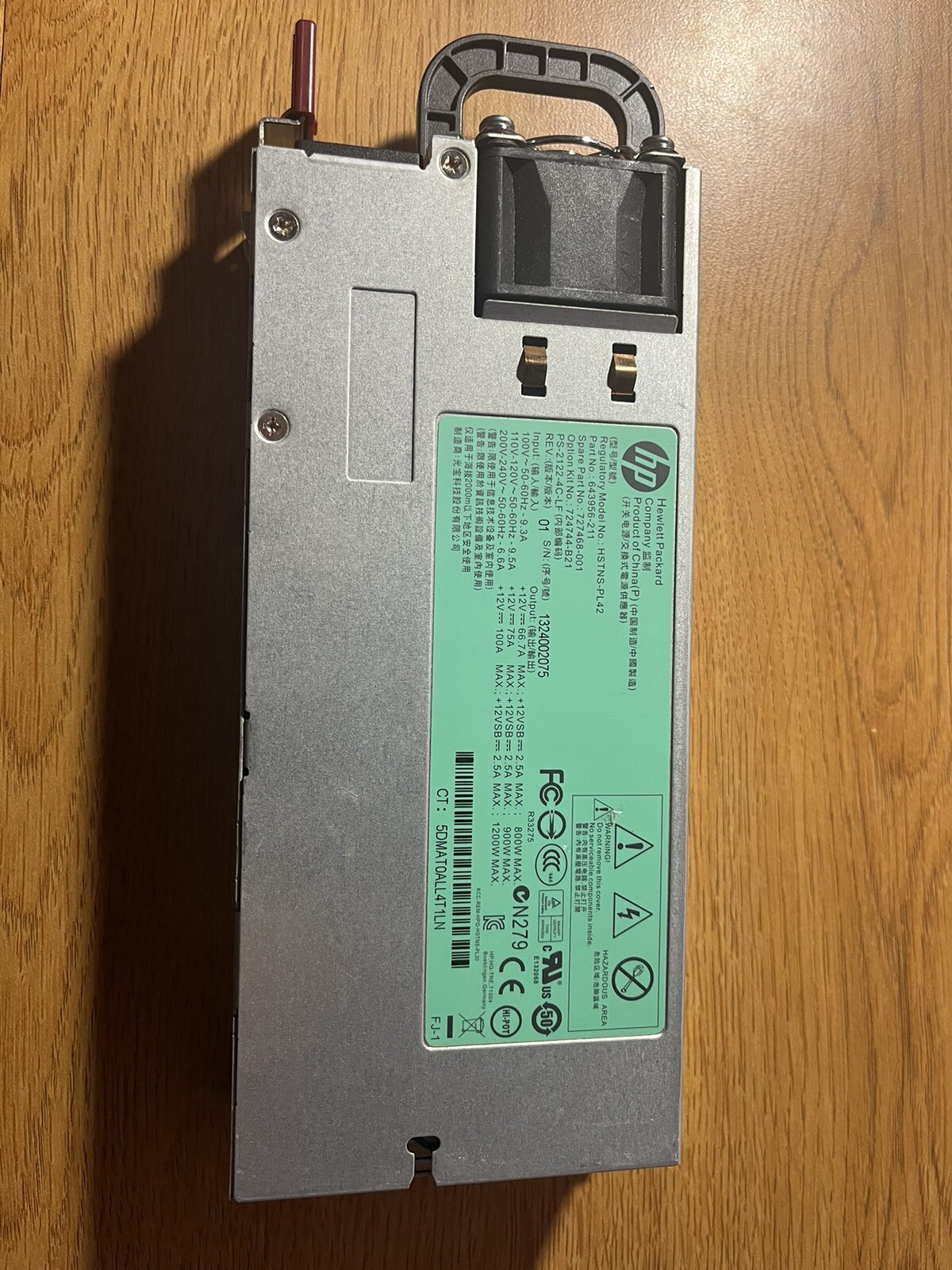 HP 1200W Platinum Plus 656364-B21 660185-001 643933-001 643956-101 Power Supply