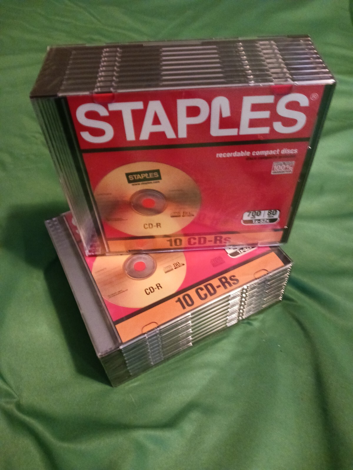 Two 10-packs of Recordable CD-Rs In Cases  Staples