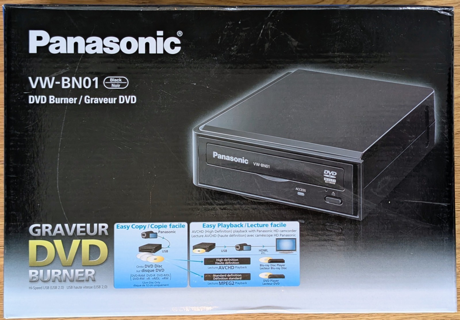 Panasonic VW-BN01 External DVD Burner Complete With Manual, AC Adapter, Box EUC