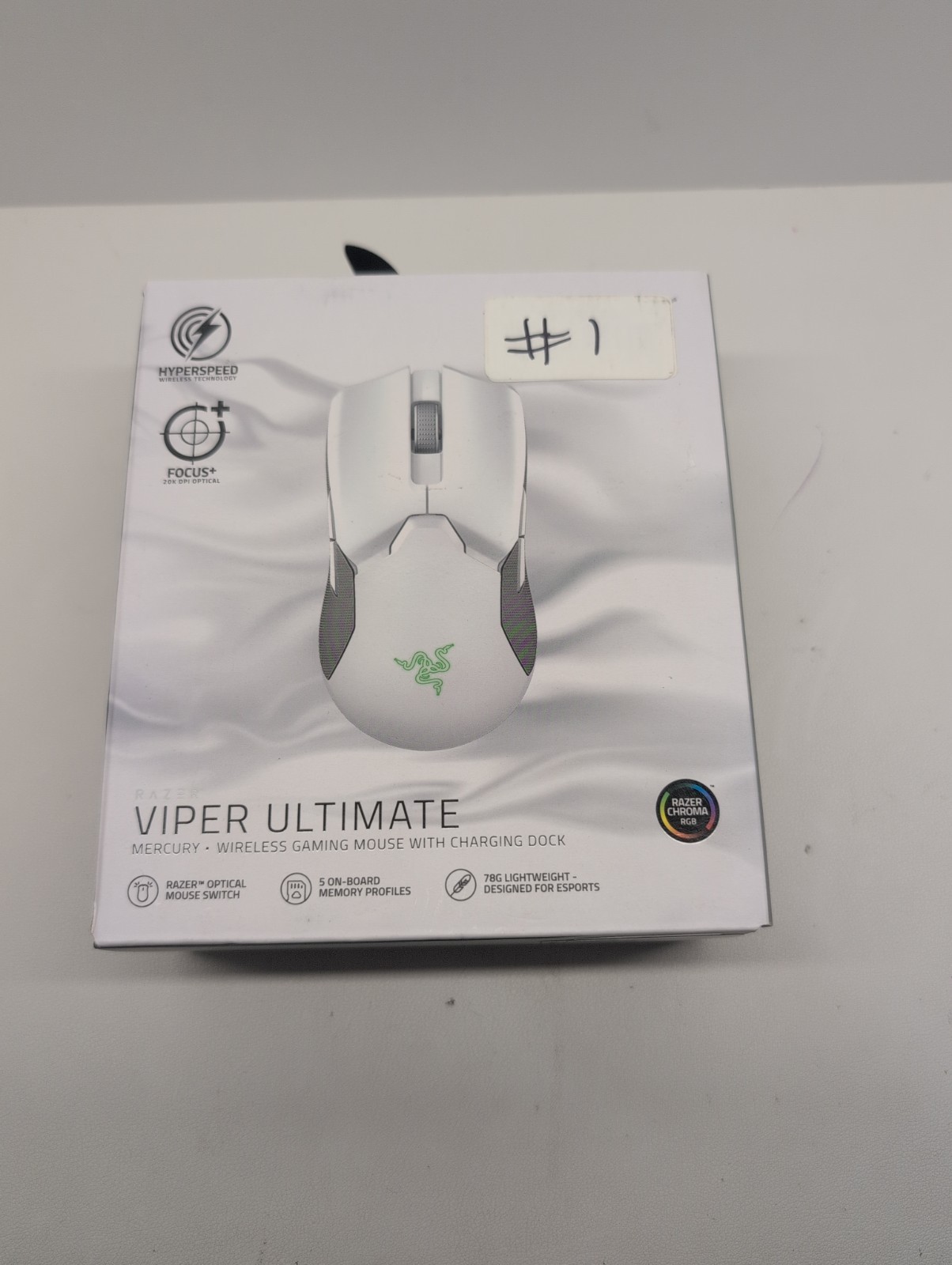 Razer Viper Ultimate Mercury White Wireless Gaming Mouse with Charging Dock