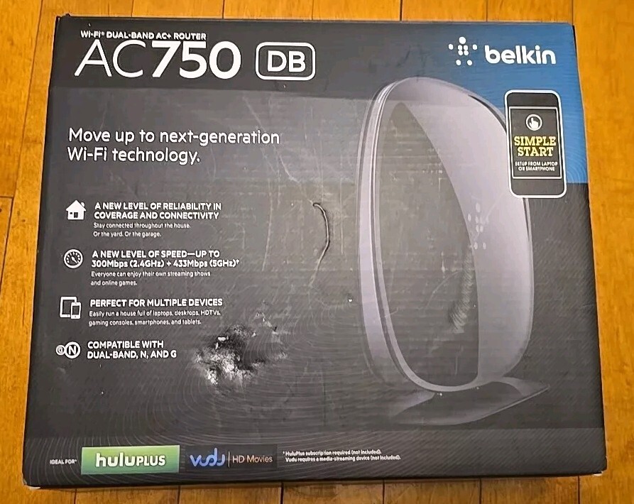 Belkin AC750 DB Wi-Fi Dual-Band AC+ Router Model F9K1116