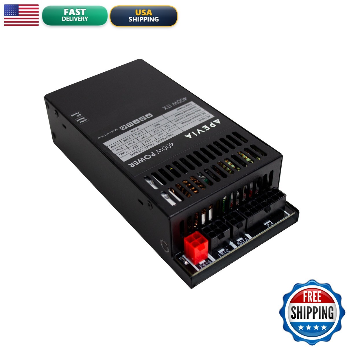 Apevia ITX-PFC400W 400W Fully Modular Power Supply Mini ITX/Flex ATX SFF