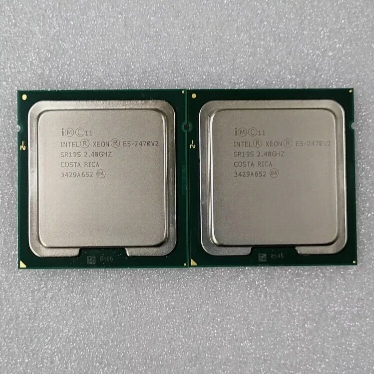 Pair of 2 Intel Xeon E5-2470 V2 CPU 10-Cores 2.4 GHz 25MB SR19S LGA135 Processor