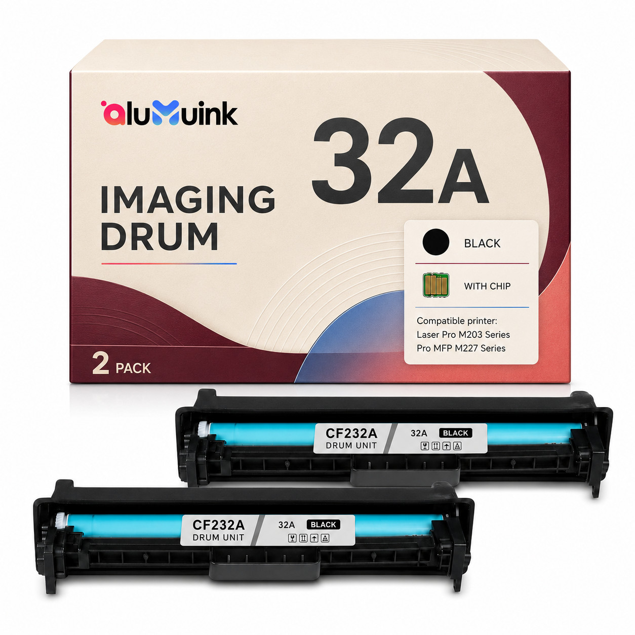 32A-CF232A  Black Drum Unit replacement for Laser Pro M203dn M203dw M206 2PK