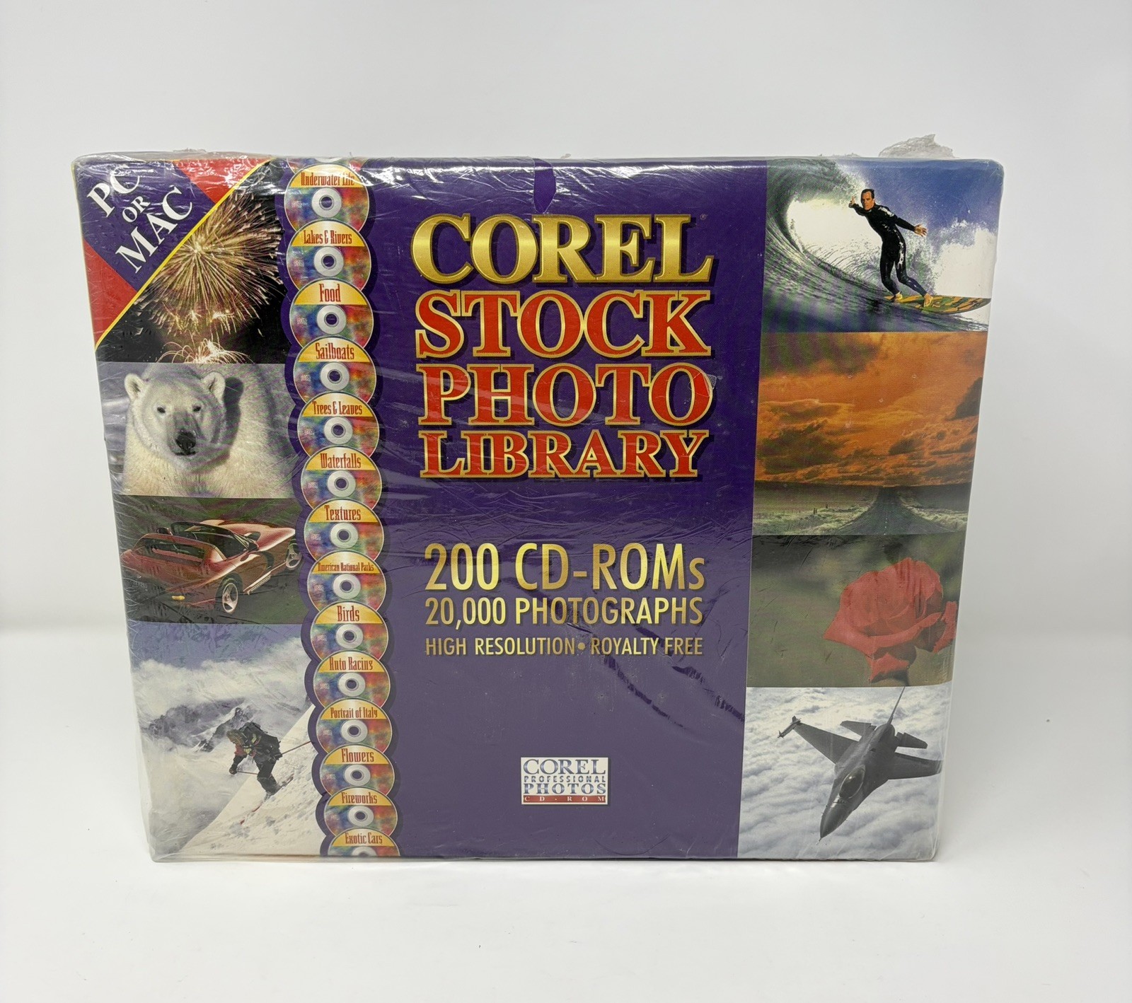 Vintage 1994 Corel Stock Photo Library - 200 CD-ROMs - Royalty Free - NOS