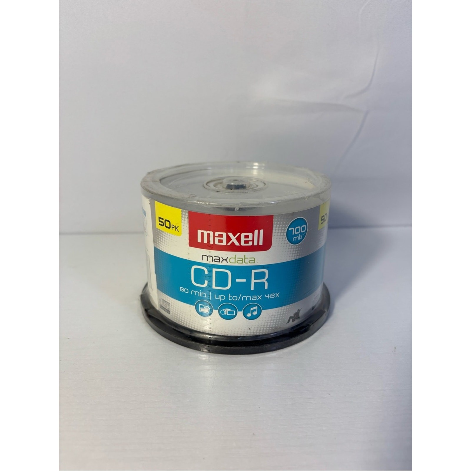 NEW Maxell MaxData CD-R 50 Pack 700MB 80 Min 48x Blank Recordable Discs