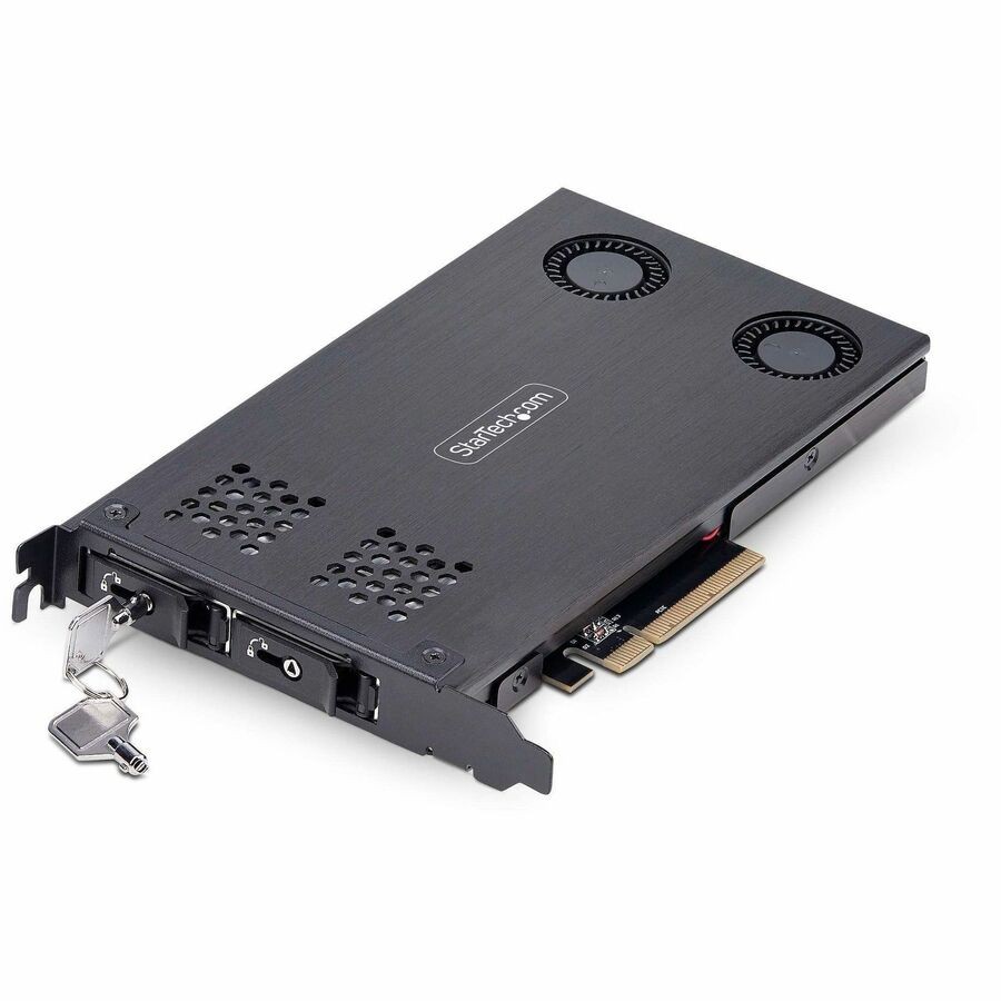 StarTech Dual-Bay M.2 NVMe SSD to PCIe x8 Removable Mobile Rack