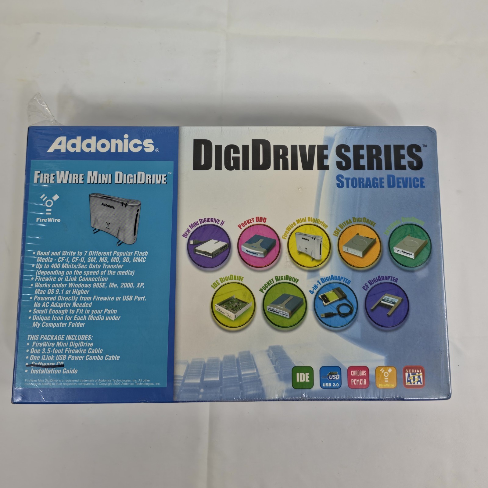 Addonics FireWire Mini DigiDrive Storage Device 2003 New Sealed