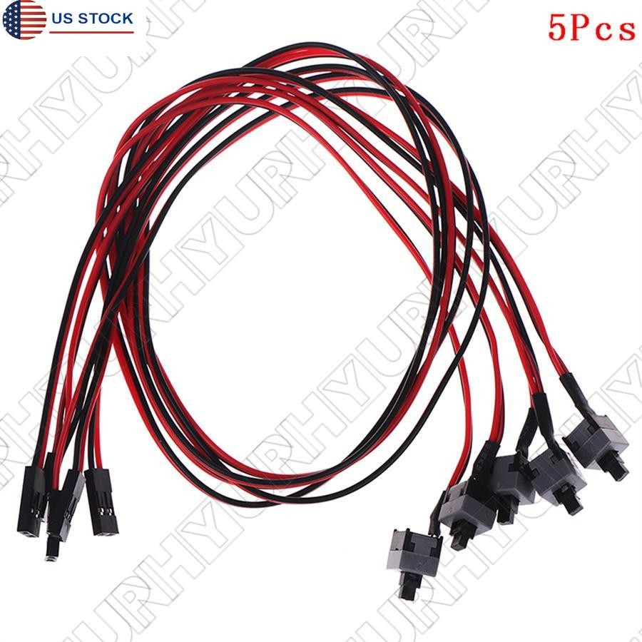 5pcs 50cm Power Switch Cables For Computer Cases Connects To The Motherboard PC