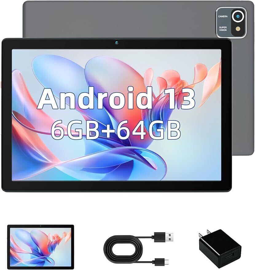 2025 Tablet 10 Inch Android 13 Tablet 6GB+64GB Quad Core 1280×800 HD+IPS Screen