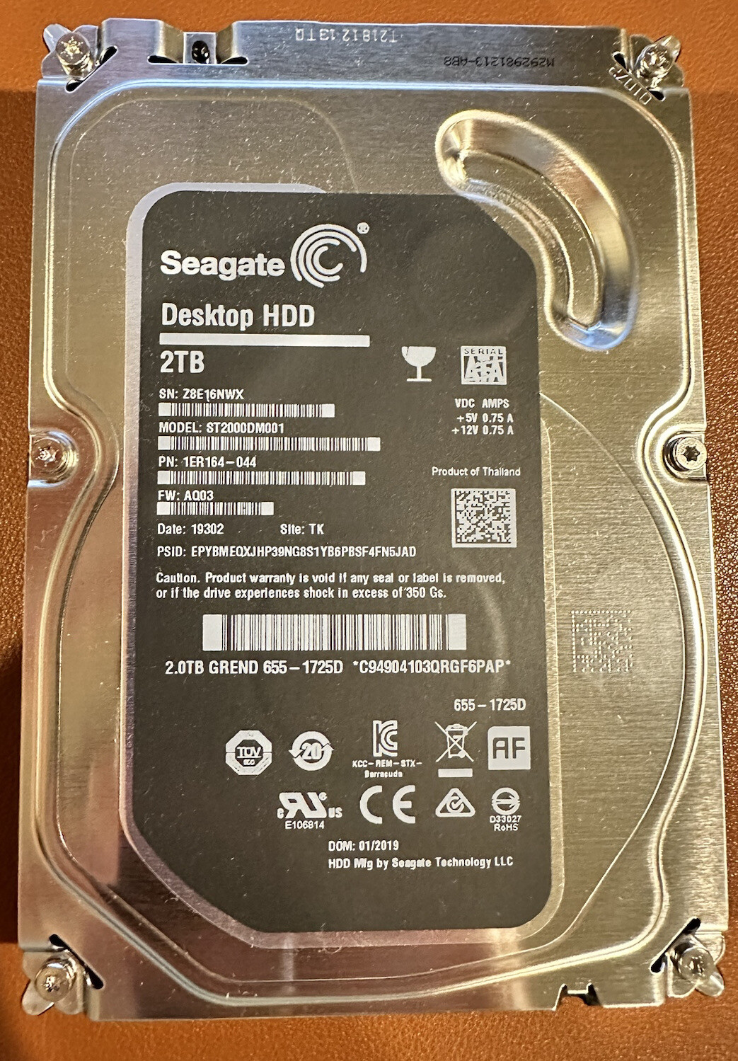 Seagate Desktop HDD ST2000DM001 2TB SATA 3.5" Internal HDD 7200 RPM Apple iMac