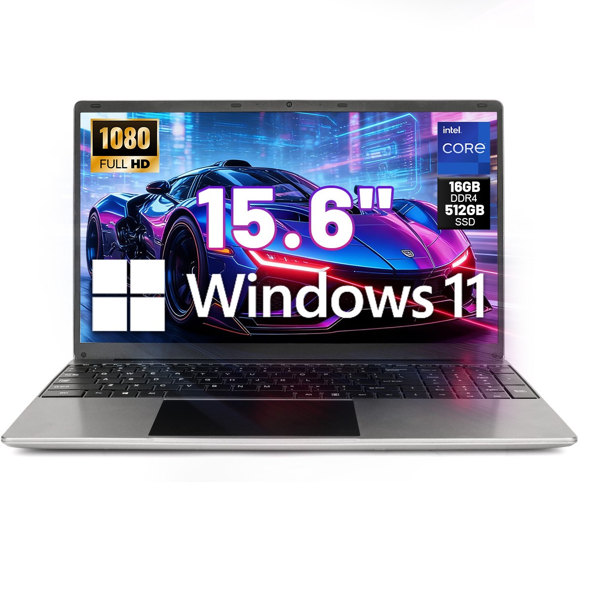 15.6 inch Laptop 512GB Windows 11 Business Computers Support WiFi, Bluetooth PC