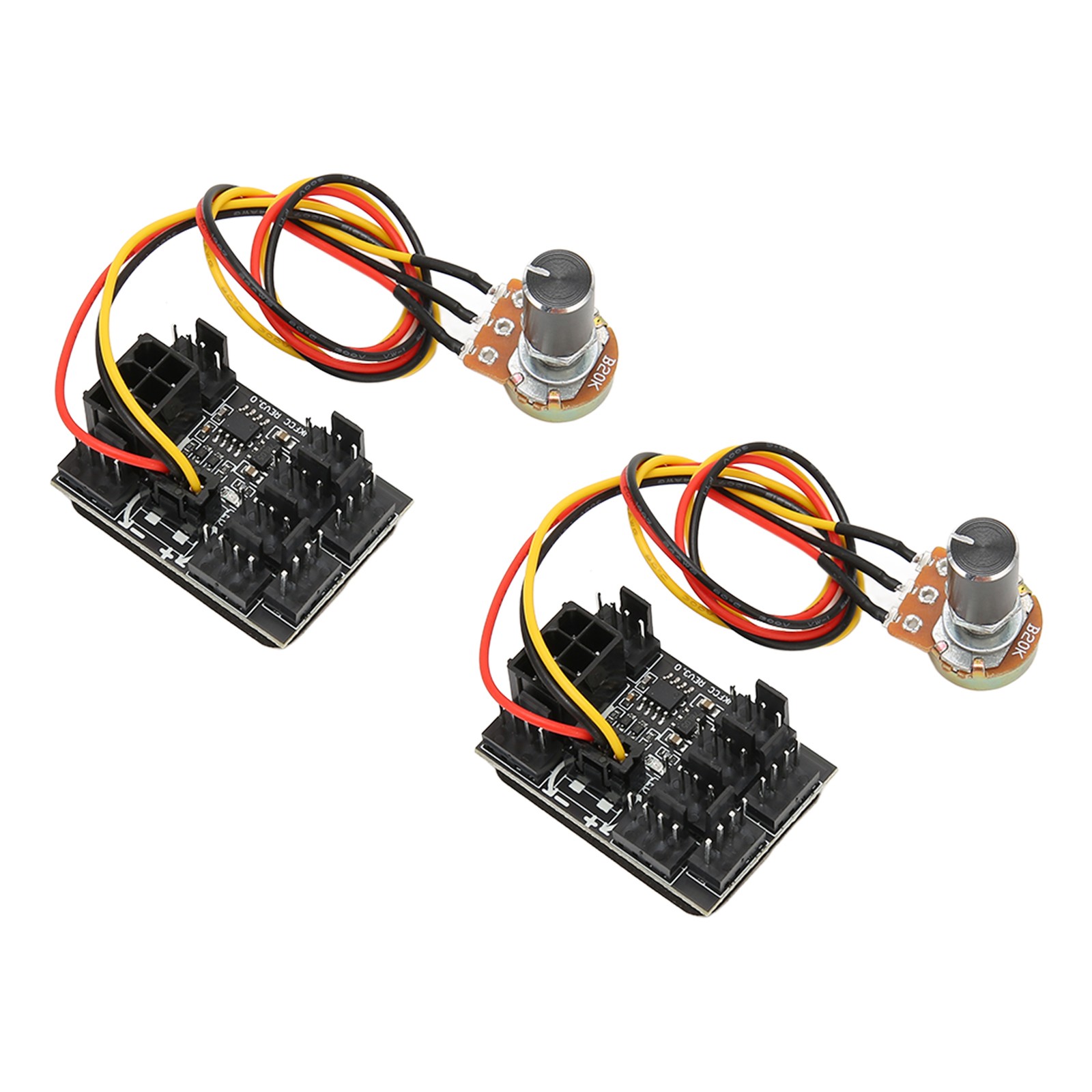 2 Pcs PC Fan Controller 3 Pin 4 Pin Fan Adapter PWM PC Case Cooling Fan Hub 8