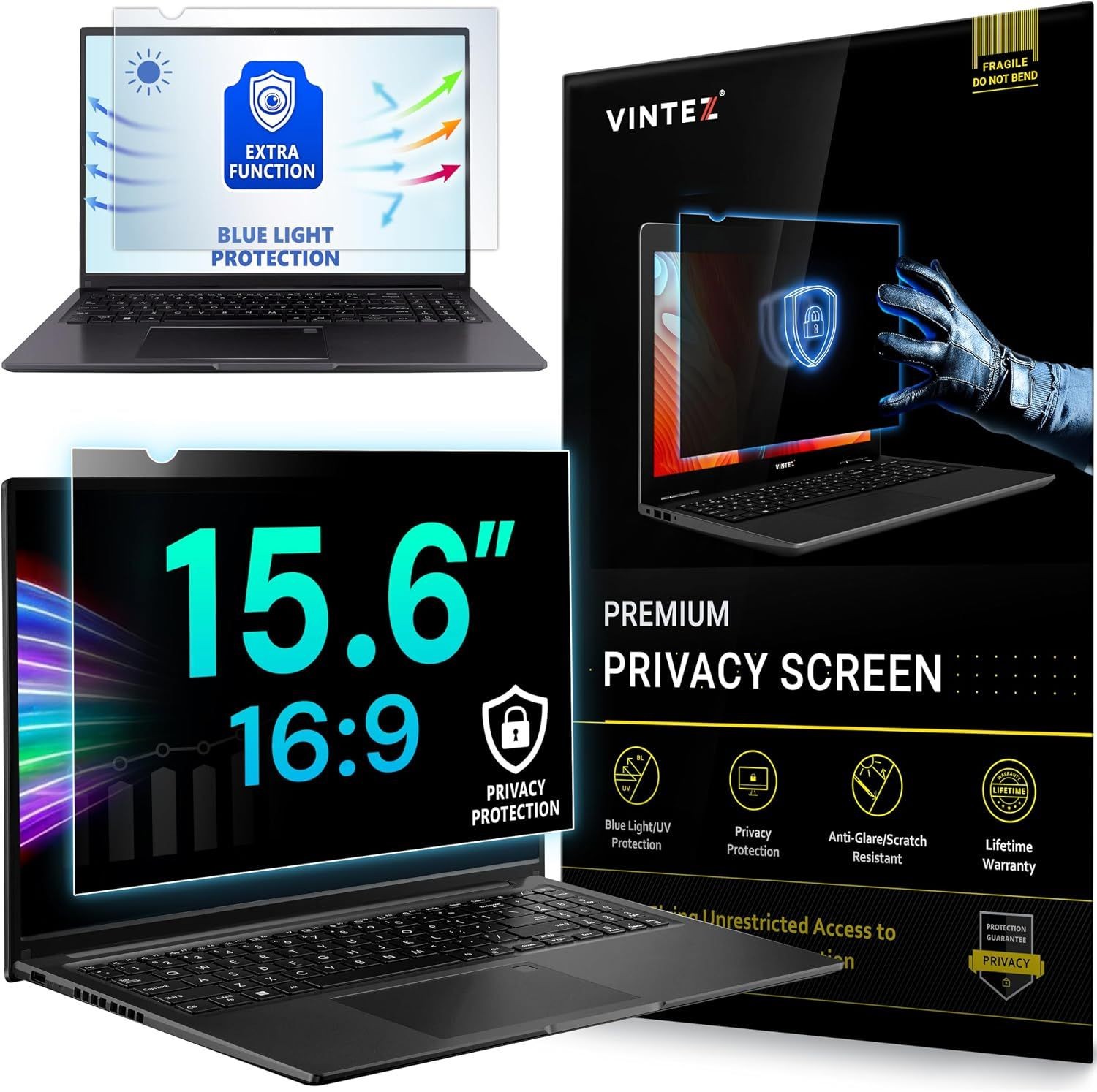 15.6 Inch 16:9 Privacy Screen for Computer Monitor and Laptop - Anti Glare Prote