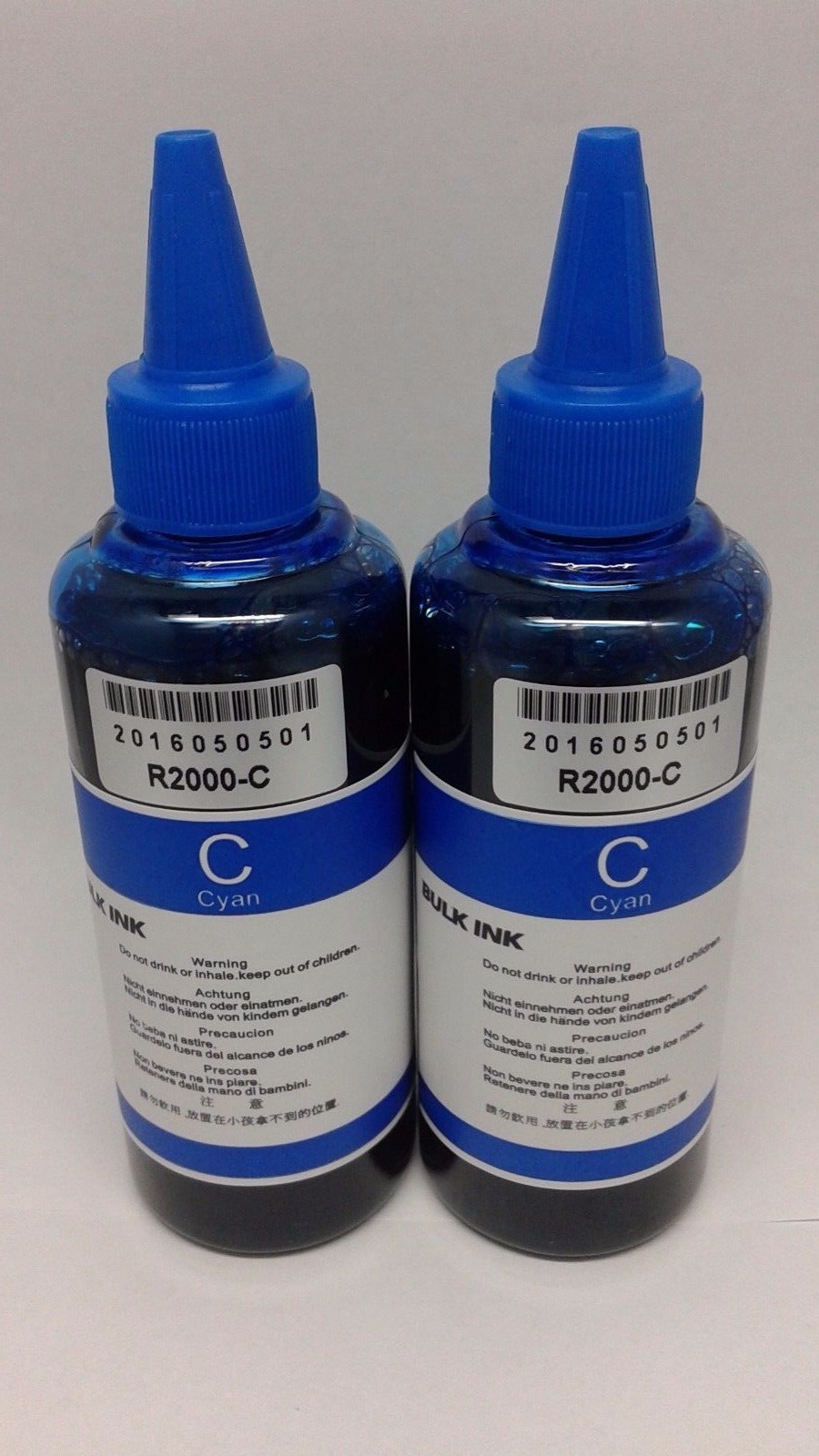 200ml Bulk Refill Ink for Epson Cyan Compatible R800 R1800 R2000 USA 159 T054