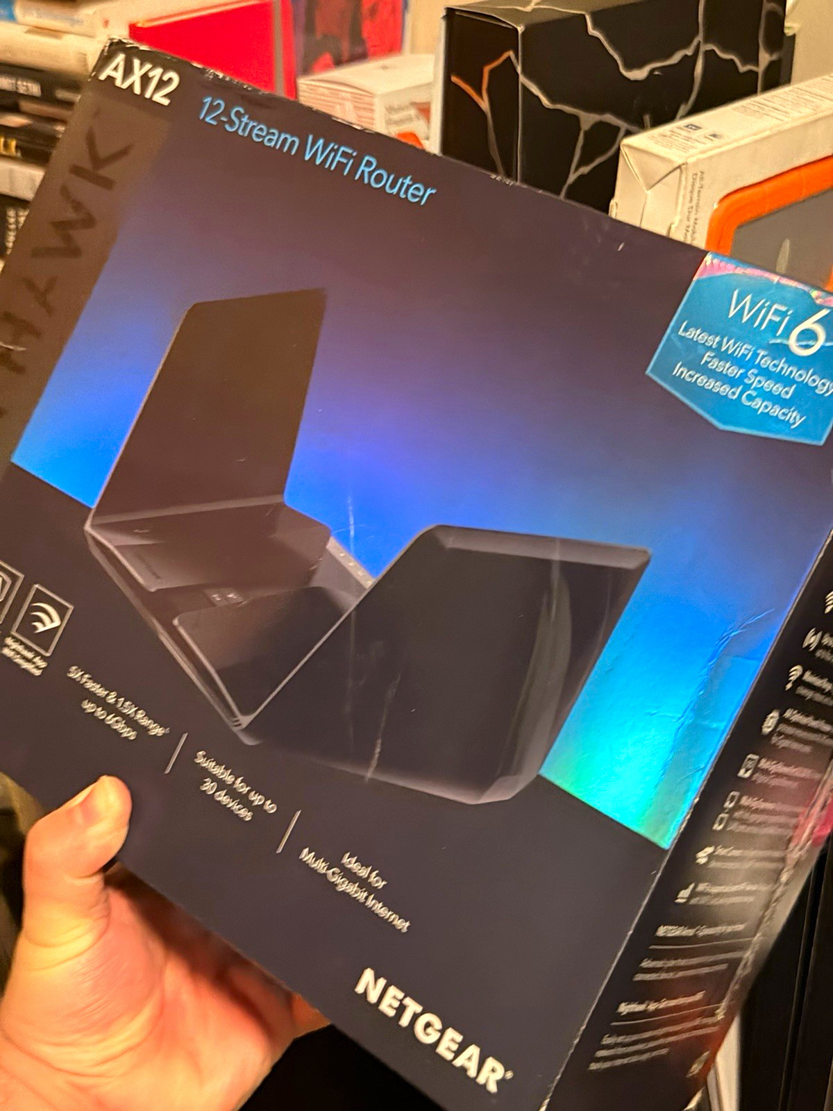 NETGEAR Nighthawk AX12 Wi‑Fi 6 12‑Stream Router Black 6000Mbps 4-Port