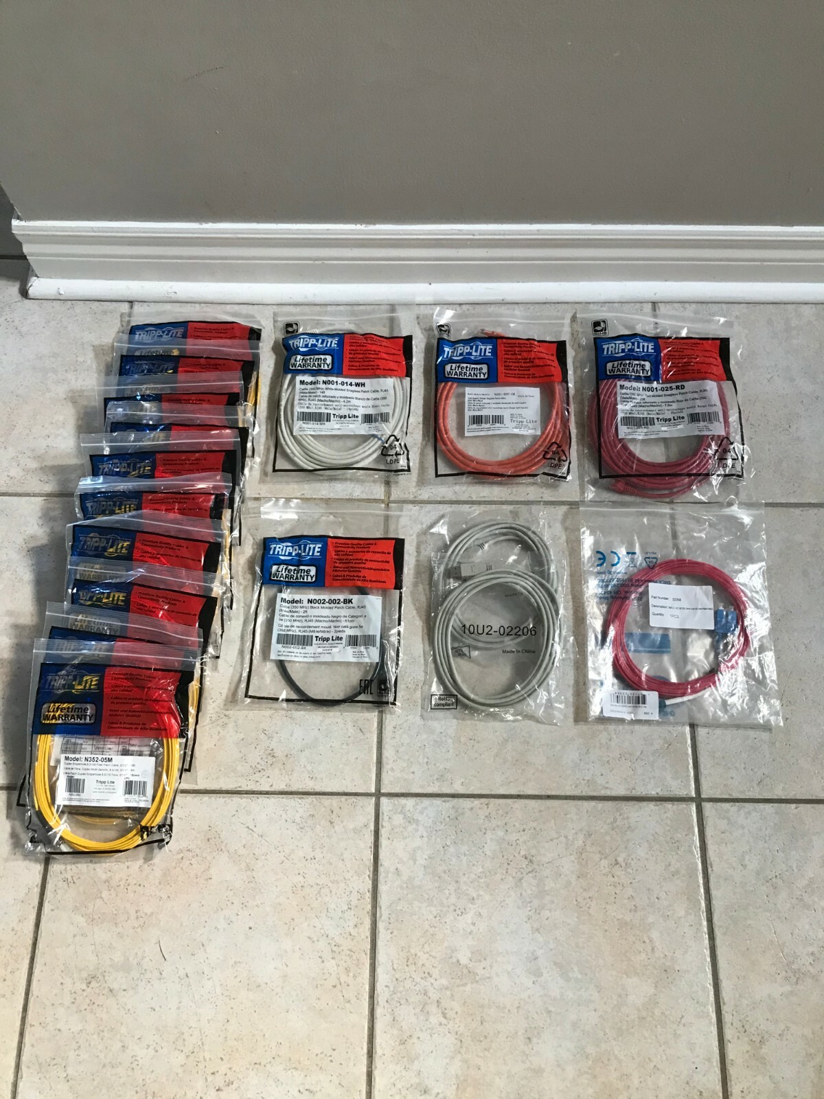 TRIPP LITE Fiber Optic Cable (NEW IN PACKAGE) LOT of 17