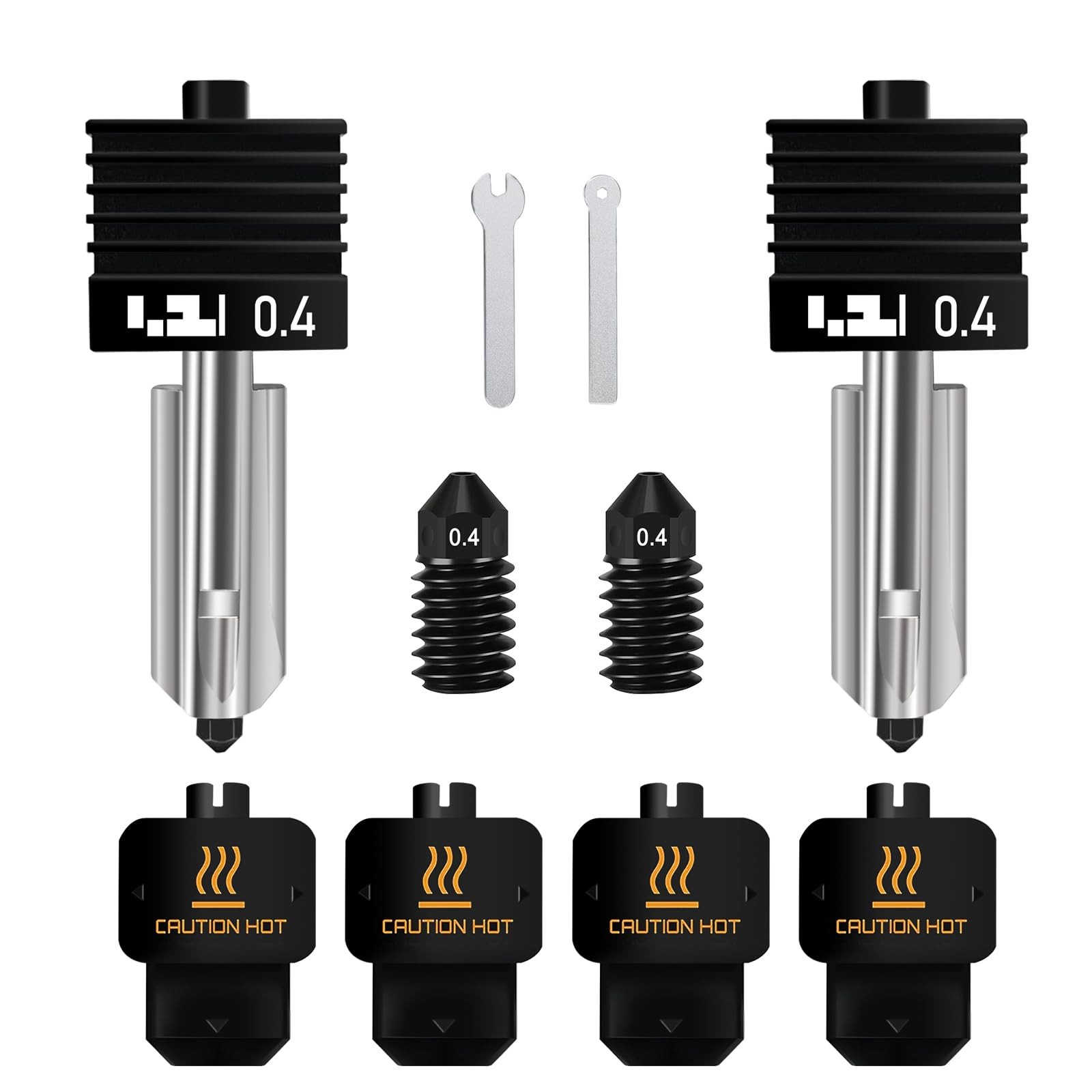 HIKUDIY 2PCS 0.4mm Hotend for Bambu Lab X2D/P2S/H2S/H2D/H2D 2PCS,